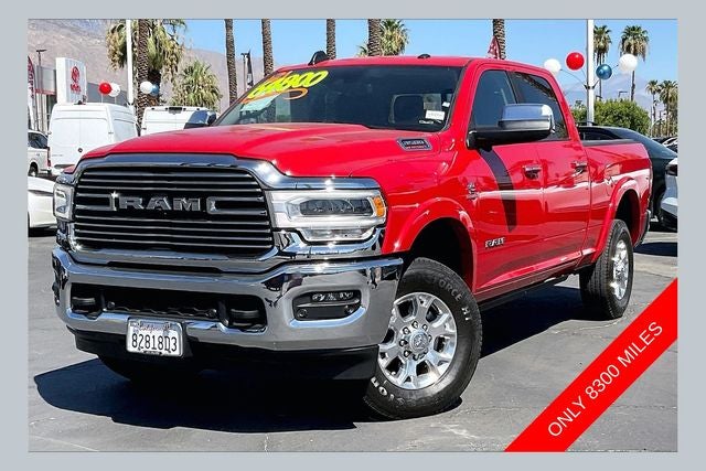 2021 RAM 3500 Laramie in Flame Red Clearcoat — front three-quarter view
