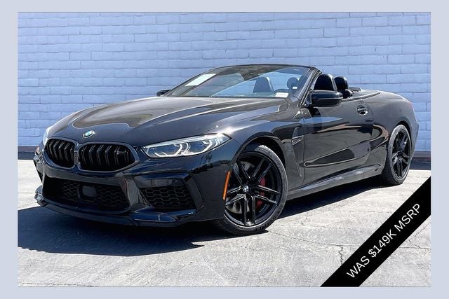 2022 BMW M8 Competition in Black Sapphire Metallic — front three-quarter view